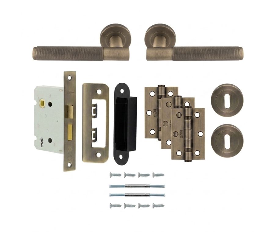 Antique Brass Lagos Lock Pack - Ultimate Door Pack