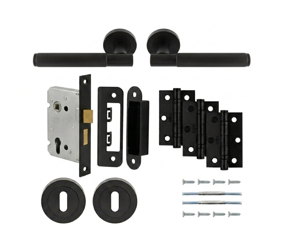 Matt Black Lagos Lock Pack - Ultimate Door Pack