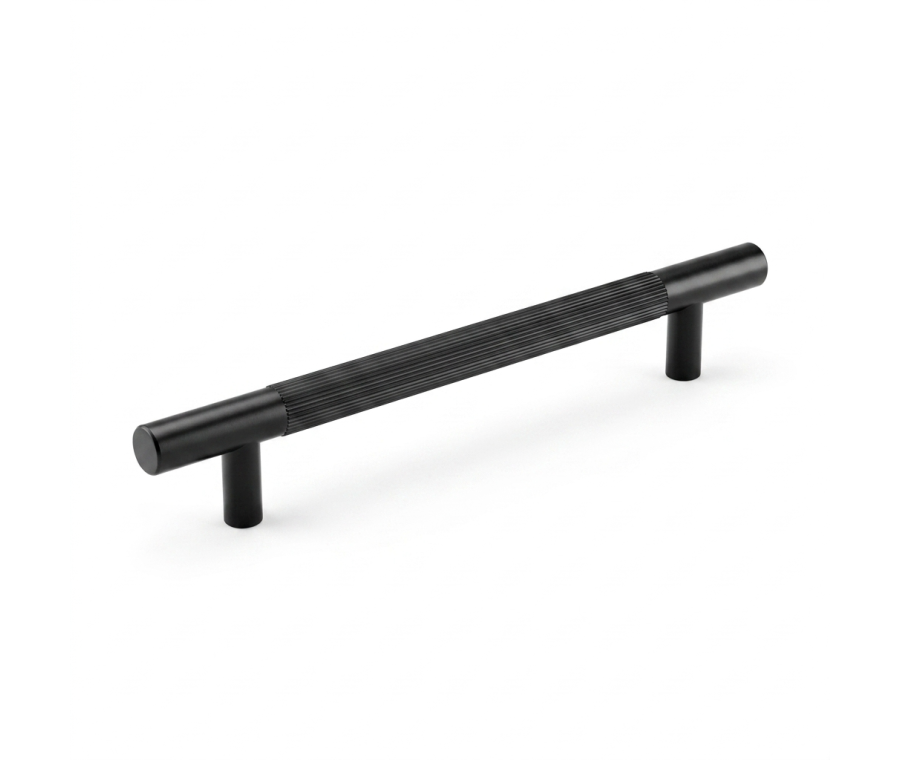 Matt Black Linear T Bar Pull Handle - 128mm c/c | IXC710BMB
