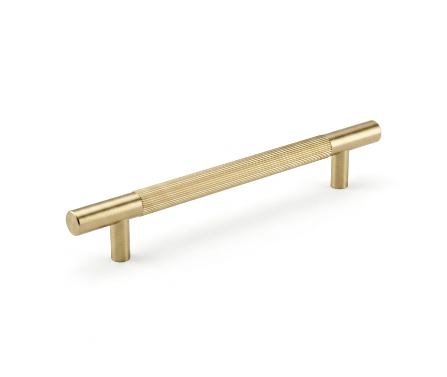 Satin Brass Linear T Bar Pull Handle - 128mm c/c | IXC710BSB