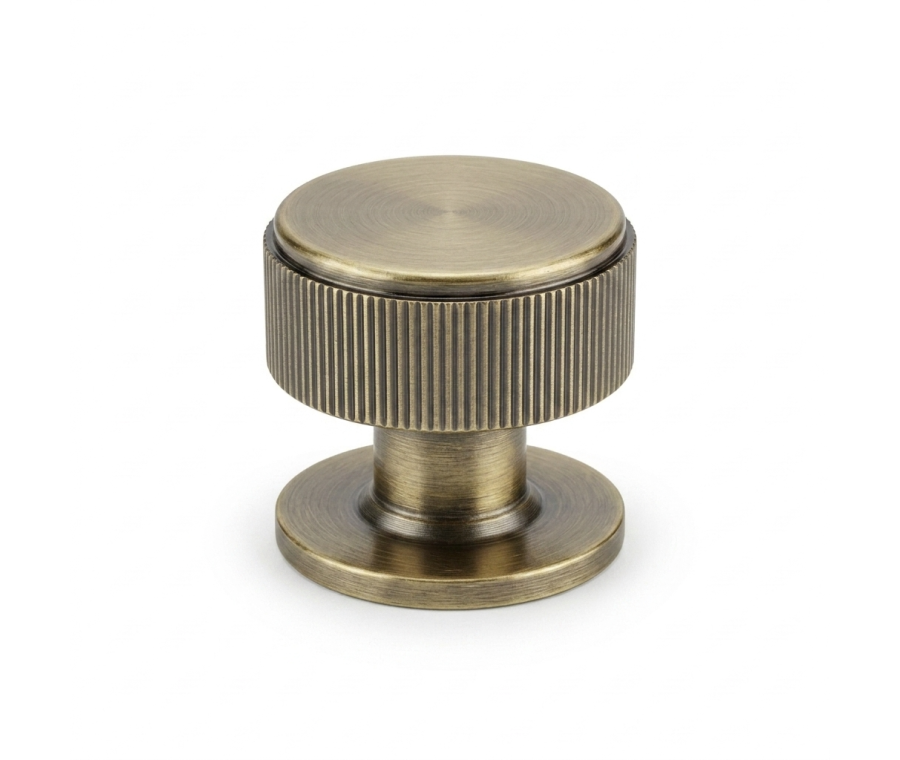 Antique Brass Linear Cupboard Knob - 34mm dia.  |  IXC713AB