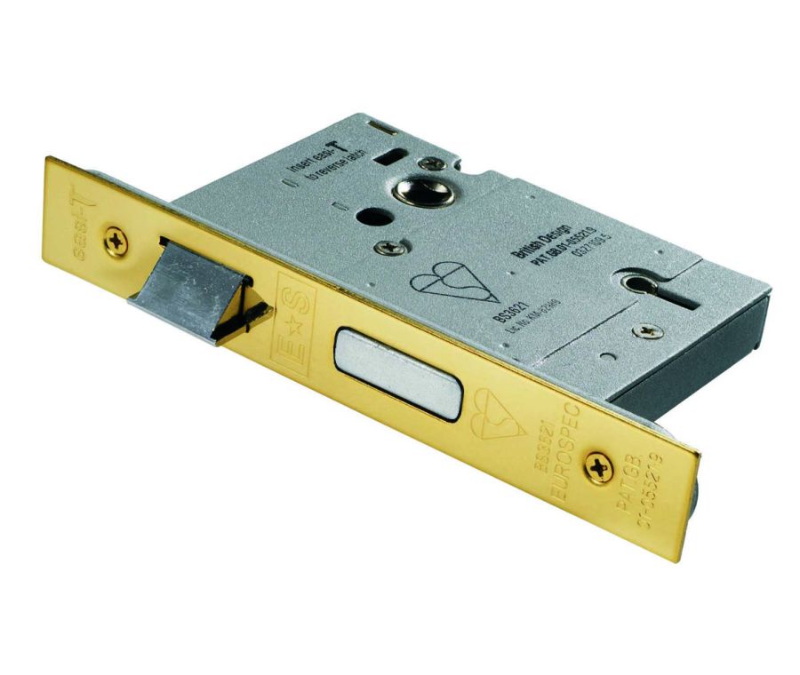 76mm East T 5 Lever British Standard Sashlock - PVD Brass - LSB5530PVD