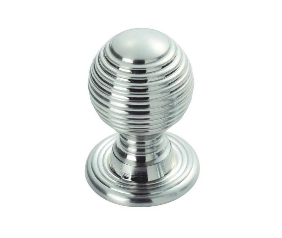 Polished Chrome 22mm Queen Anne Reeded Cupboard Knob | M1003CP