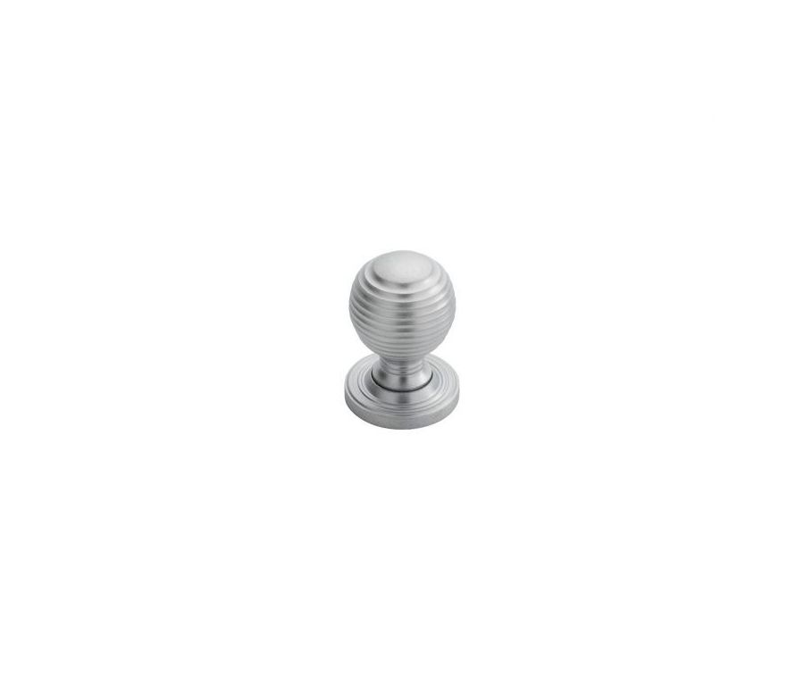 Satin Chrome 35mm Queen Anne Reeded Cupboard Knob | M1005SC