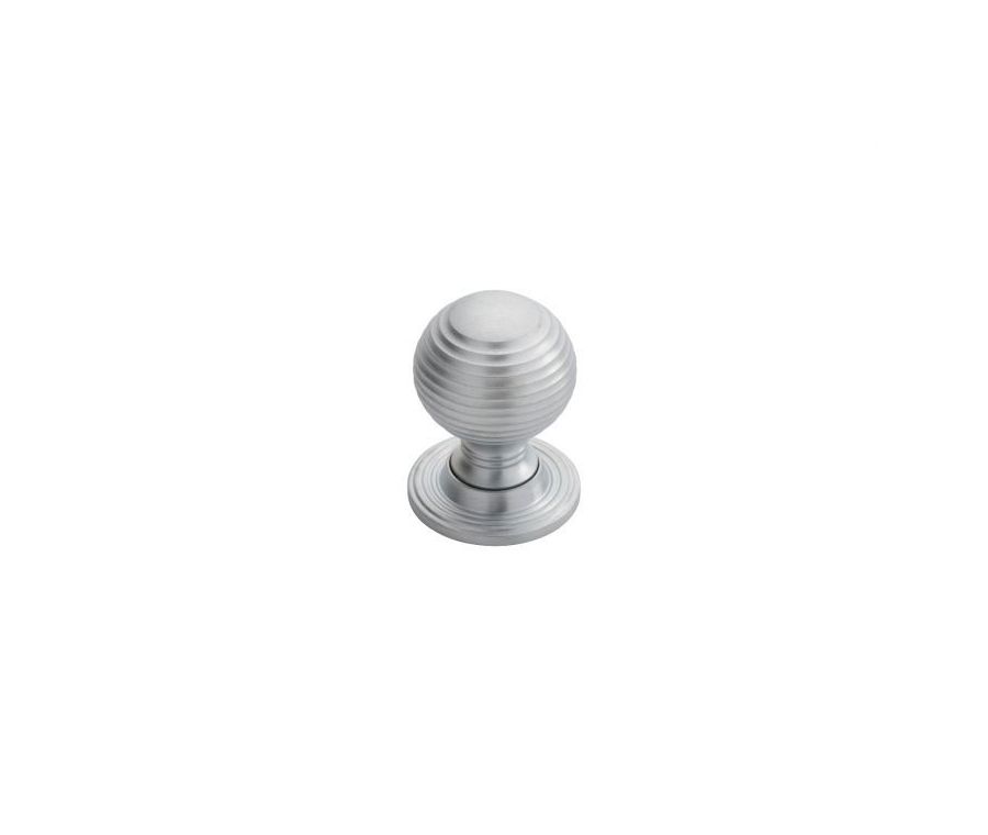 Satin Chrome 28mm Queen Anne Reeded Cupboard Knob | M1004SC
