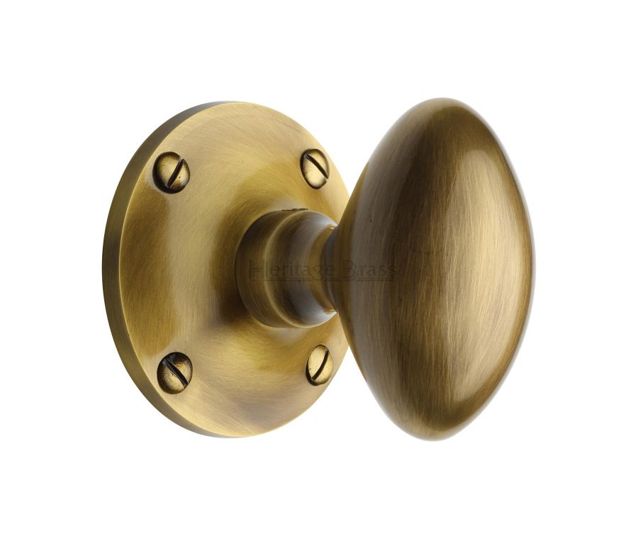 Heritage Brass Antique Brass Mayfair Door Knob on Rose