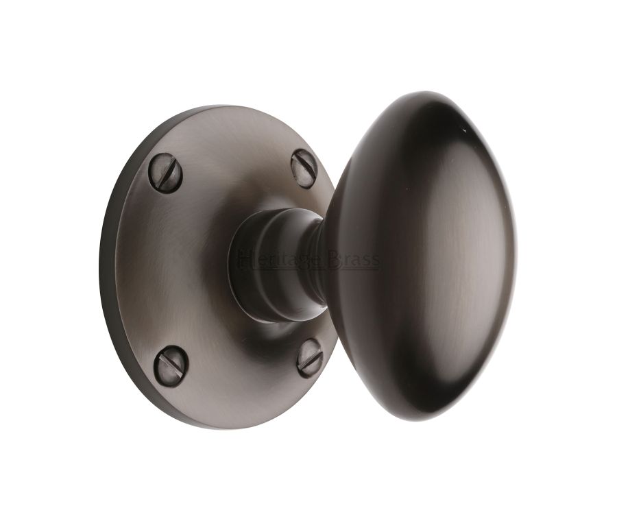 Heritage Brass Matt Bronze Mayfair Door Knob on Rose