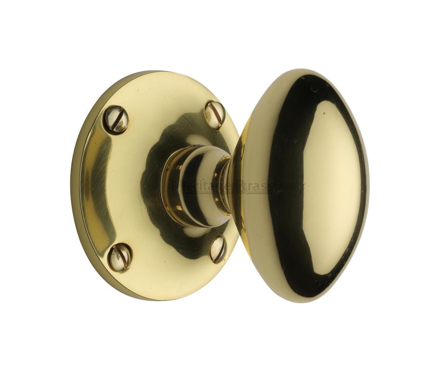 Heritage Brass Polished Brass Mayfair Door Knob on Rose