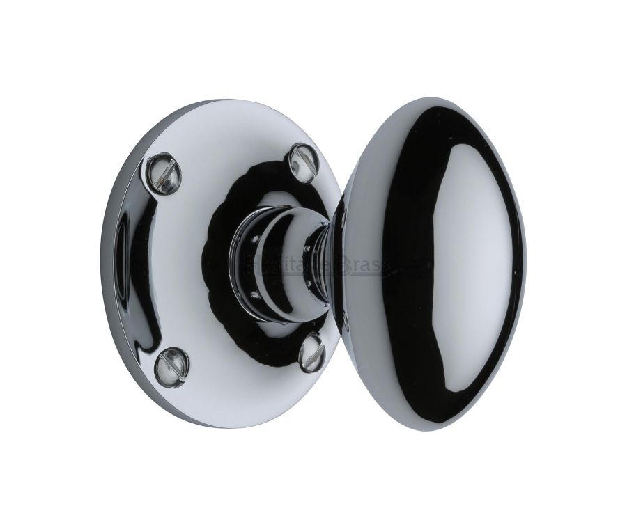 Heritage Brass Polished Chrome Mayfair Door Knob on Rose