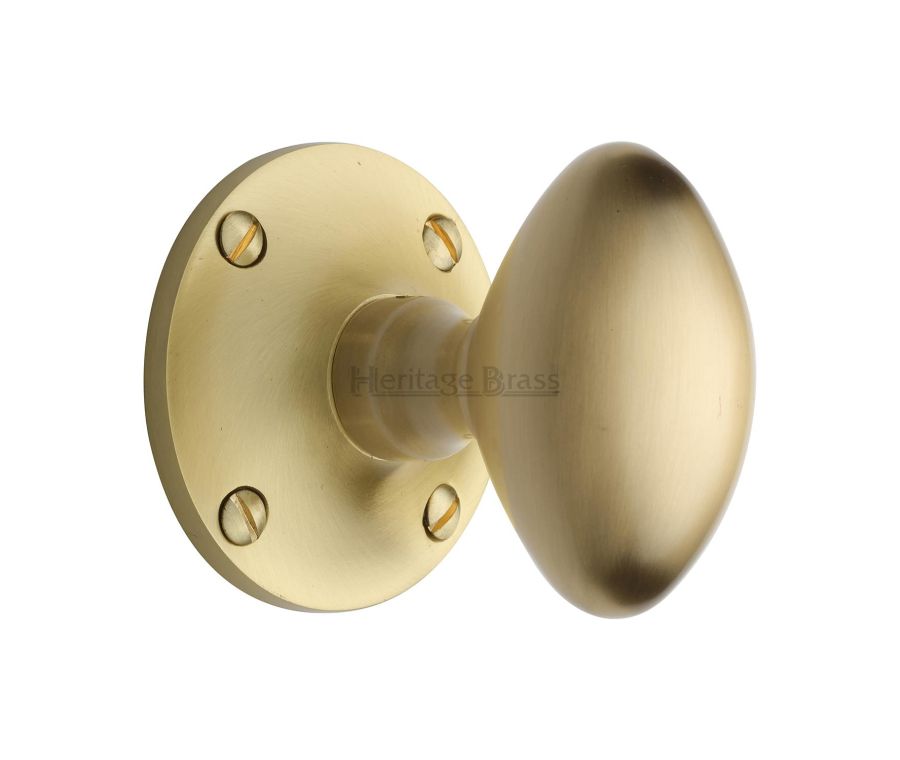 Heritage Brass Satin Brass Mayfair Door Knob on Rose