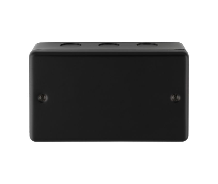Eurolite Black Metal Clad 2 Gang Blank Grid Plate  |  MCB4012