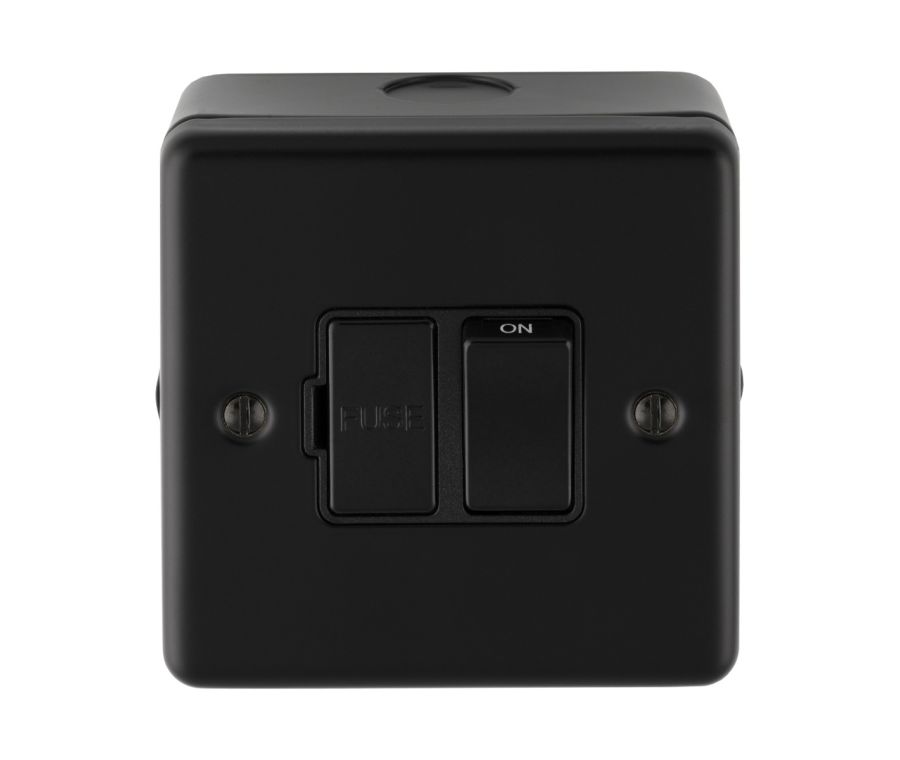 Eurolite Black Metal Clad 13Amp Fused Connection Unit with switch | MCB4190