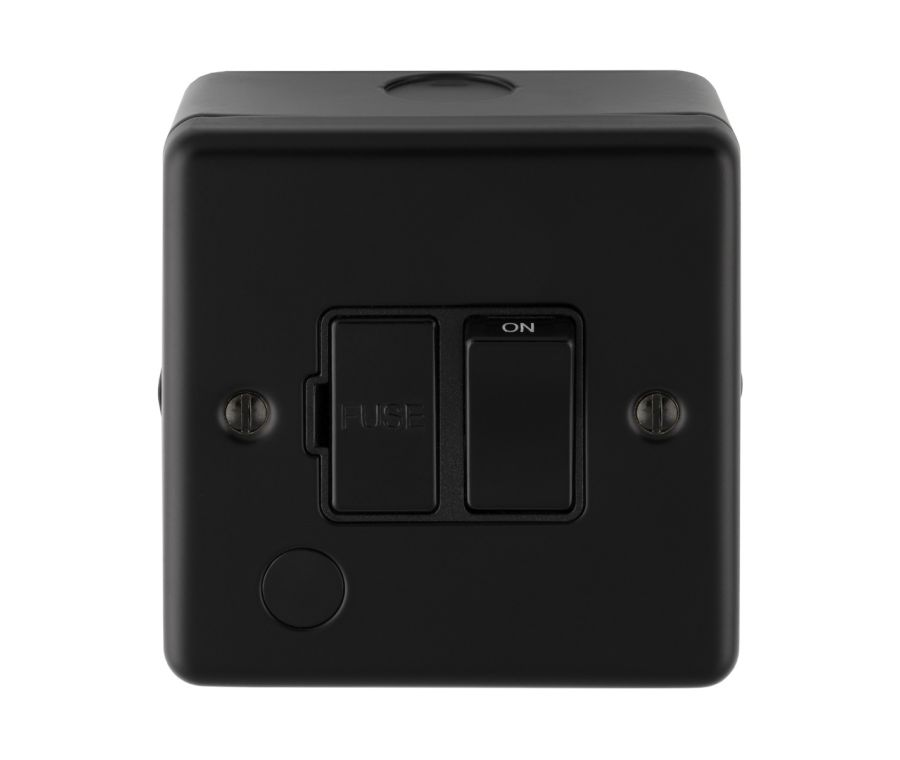 Eurolite Black Metal Clad 13 Amp Switched Fused Connection Unit  |  MCB4220