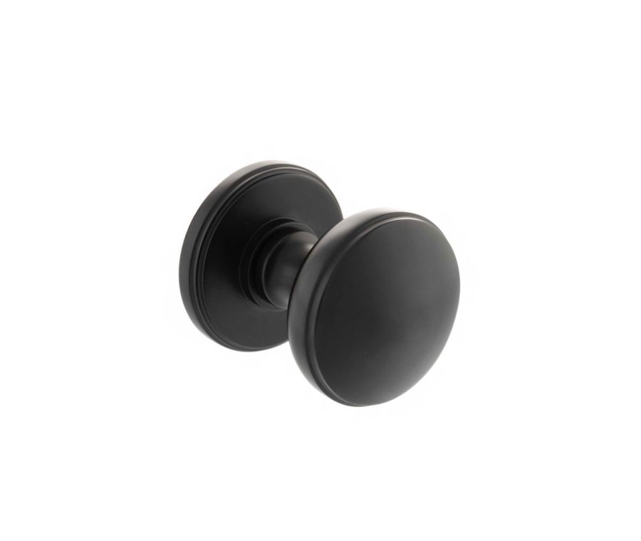 Set Millhouse Matt Black Edison Mushroom Mortice Knob | MH400DMKMB