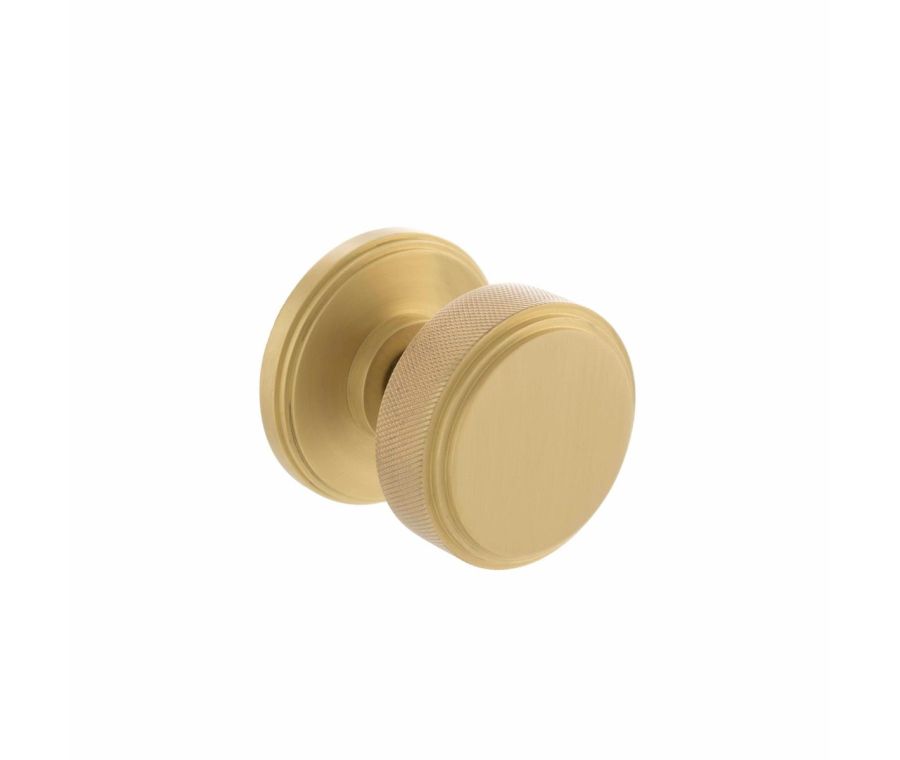 Set Millhouse Satin Brass Harrison Knurled Mortice Knob | MH450KSMKSB