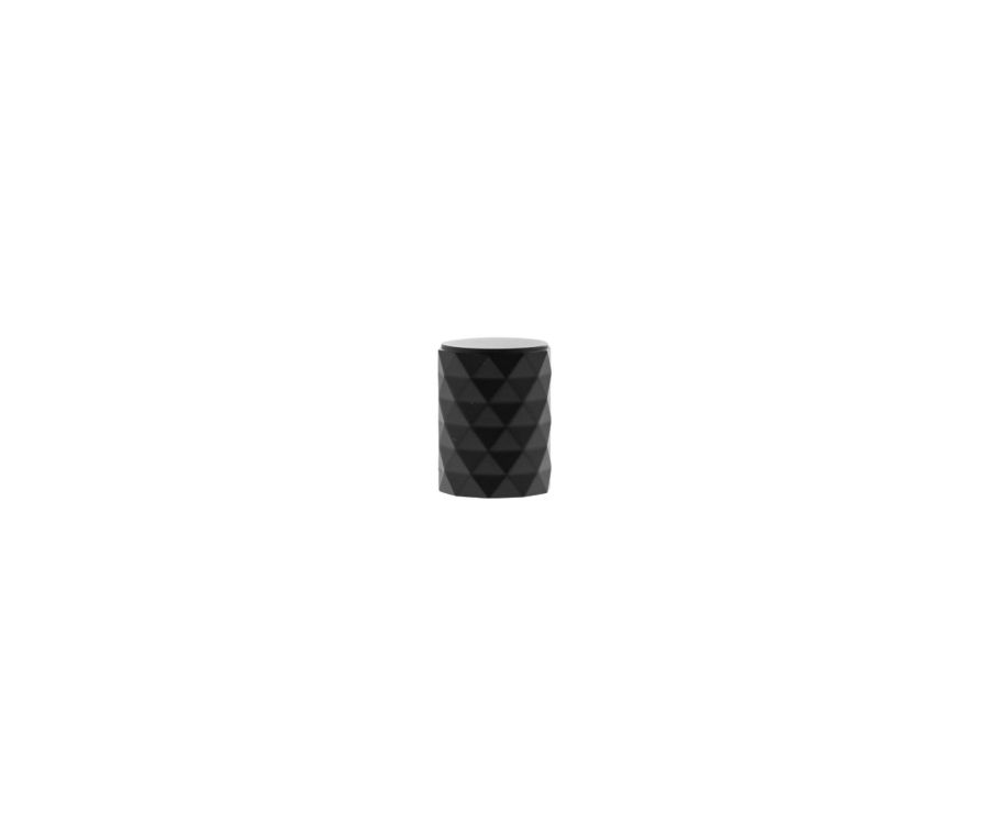 Matt Black Chrysler Diamond Cylindrical Cabinet Knob | MHCD1420MB