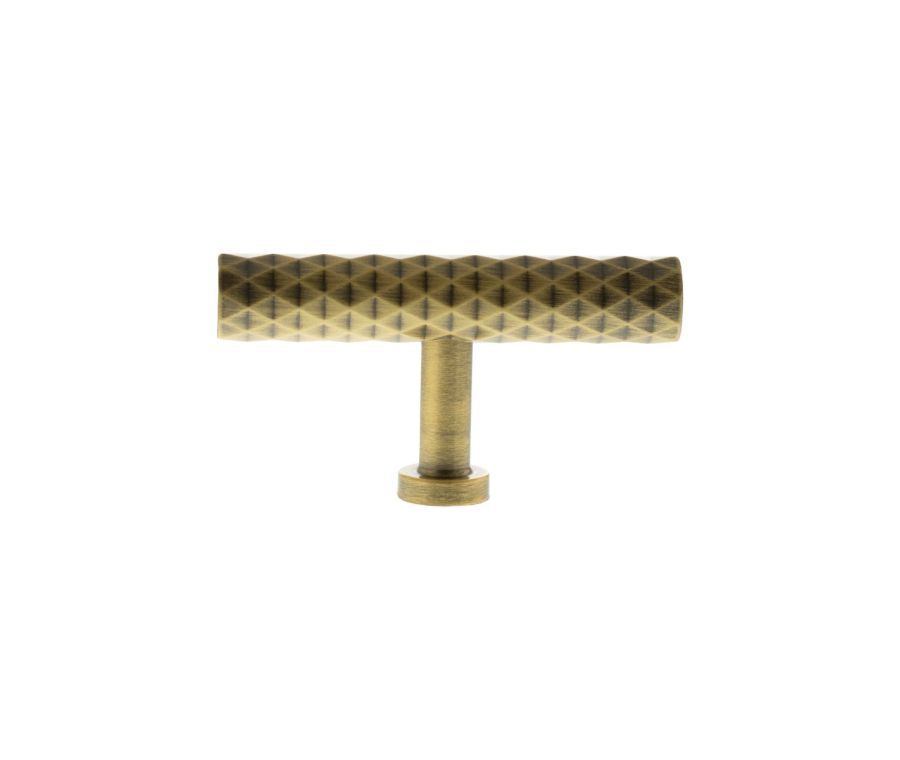 Antique Brass Chrysler Diamond T Bar Cabinet Knob | MHCD1675AB