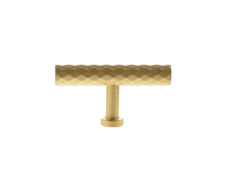 Satin Brass Chrysler Diamond T Bar Cabinet Knob | MHCD1675SB