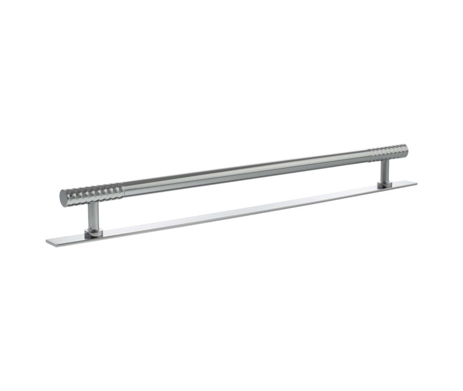 Chrysler Cabinet Pull Handle on Plate 320mm - Polished Chrome