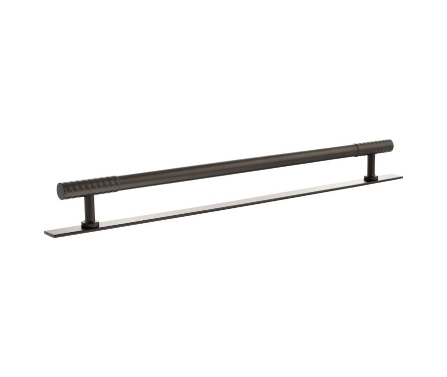 Chrysler Cabinet Pull Handle on Plate 320mm - Urban Dark Bronze