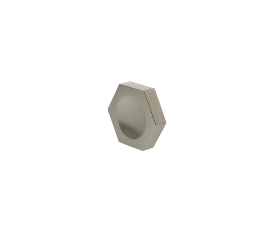 Satin Nickel Pennington Hexagonal Disc Cabinet Knob | MHCH1338SN