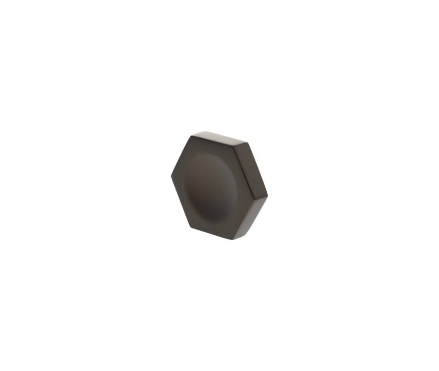 Urban Dark Bronze Pennington Hexagonal Disc Cabinet Knob | MHCH1338UDB