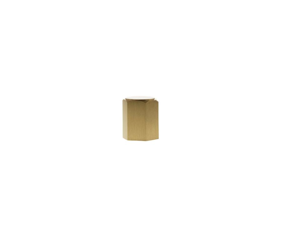 Satin Brass Pennington Hexagonal Cabinet Knob | MHCH1420SB