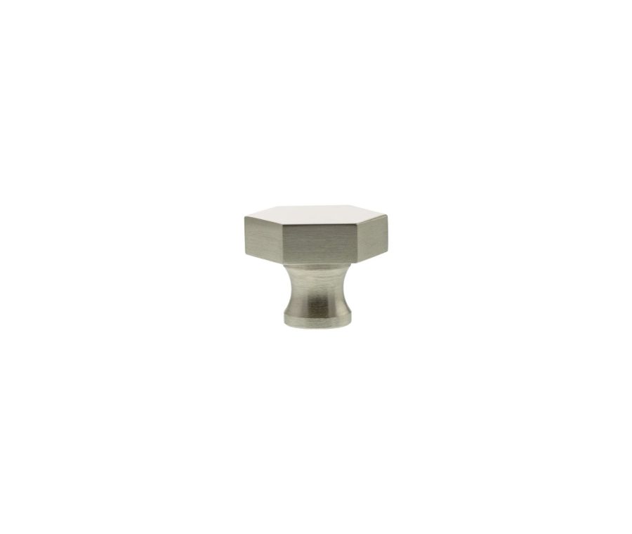 Satin Nickel Pennington Hexagonal Cabinet Knob | MHCH1532SN
