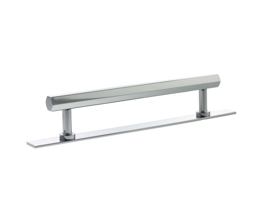 Pennington Hexagonal Cabinet Pull Handle on Plate 160mm - Polished Chrome