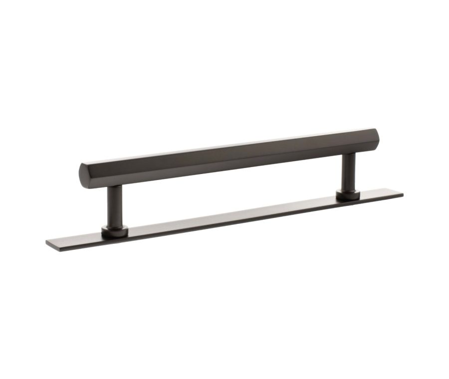 Pennington Hexagonal Cabinet Pull Handle on Plate 160mm - Urban Dark Bronze