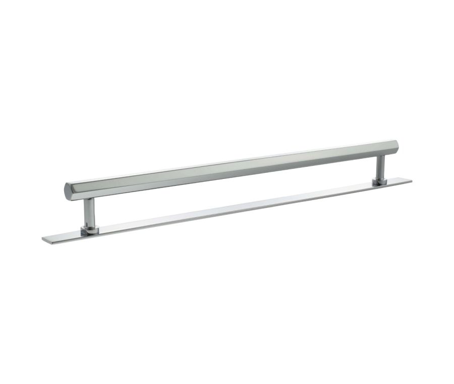 Pennington Hexagonal Cabinet Pull Handle on Plate 320mm - Polished Chrome