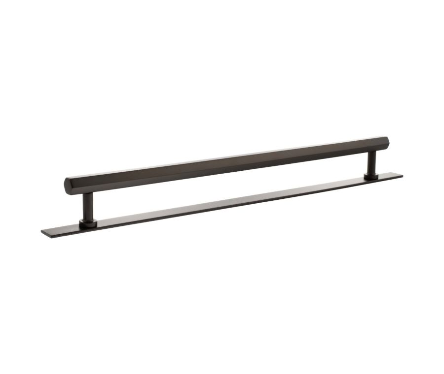 Pennington Hexagonal Cabinet Pull Handle on Plate 320mm - Urban Dark Bronze