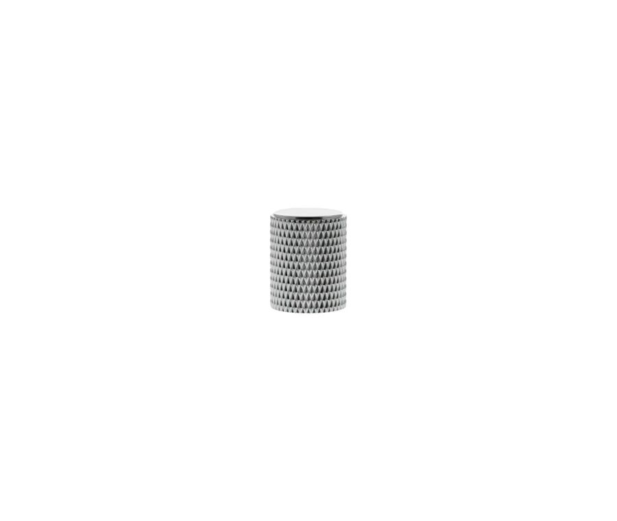 Polished Chrome Eiffel Knurled Cylinder Cabinet Knob | MHCK1420PC