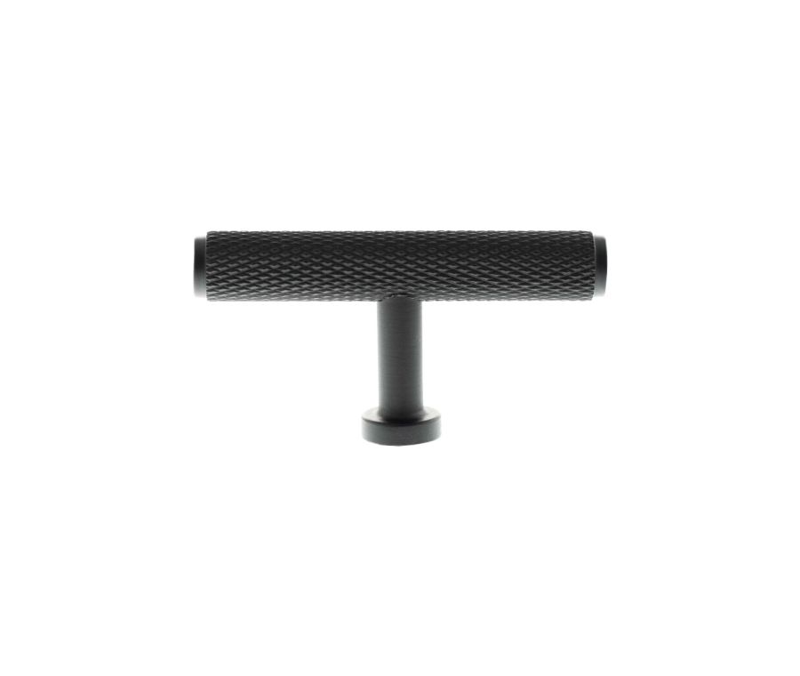 Matt Black Eiffel Knurled T Bar Cabinet Knob  | MHCK1675MB