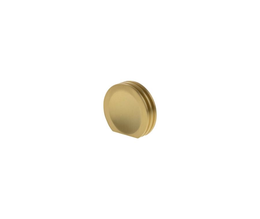 Satin Brass Battersea Linear Disk Cabinet Knob | MHCL1338SB