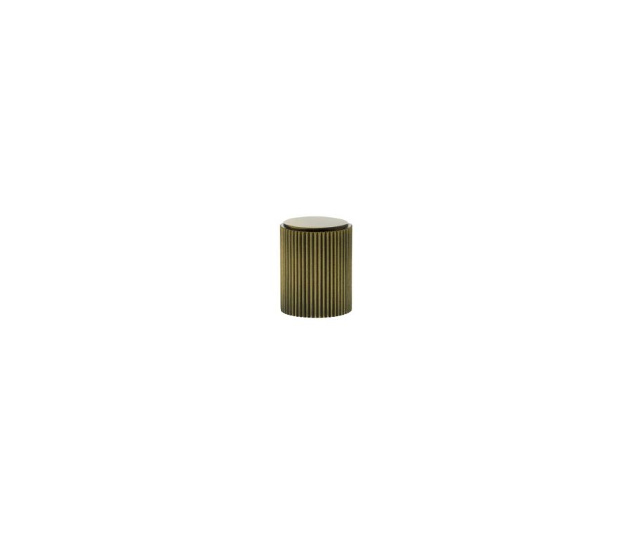 Antique Brass Battersea Linear Cylinder Cabinet Knob | MHCL1420AB