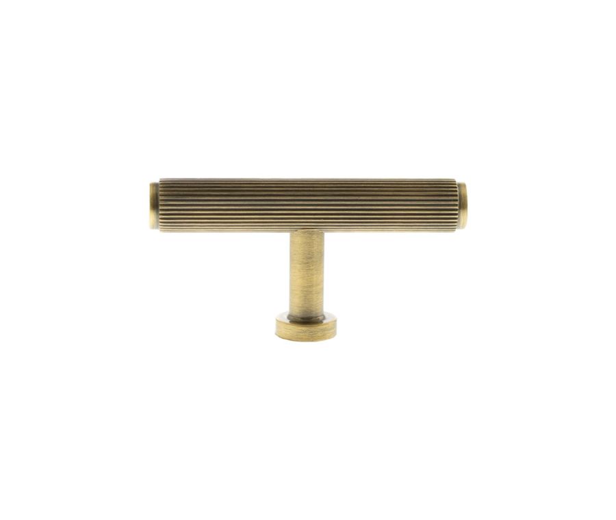 Antique Brass Battersea Linear  T Bar Cabinet Knob | MHCL1675AB