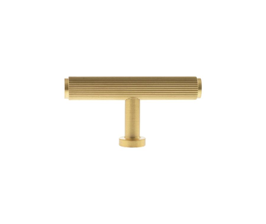 Satin Brass Battersea Linear  T Bar Cabinet Knob | MHCL1675SB