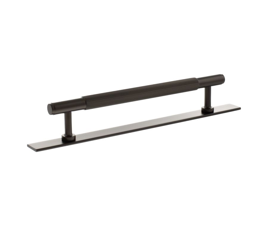 Battersea Linear Cabinet Pull Handle on Plate 160mm - Urban Dark Bronze