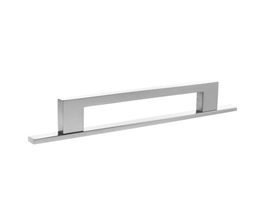 Empire Slim Cabinet Pull Handle on Plate 160mm - Polished Chrome