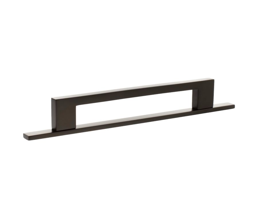 Empire Slim Cabinet Pull Handle on Plate 160mm - Urban Dark Bronze