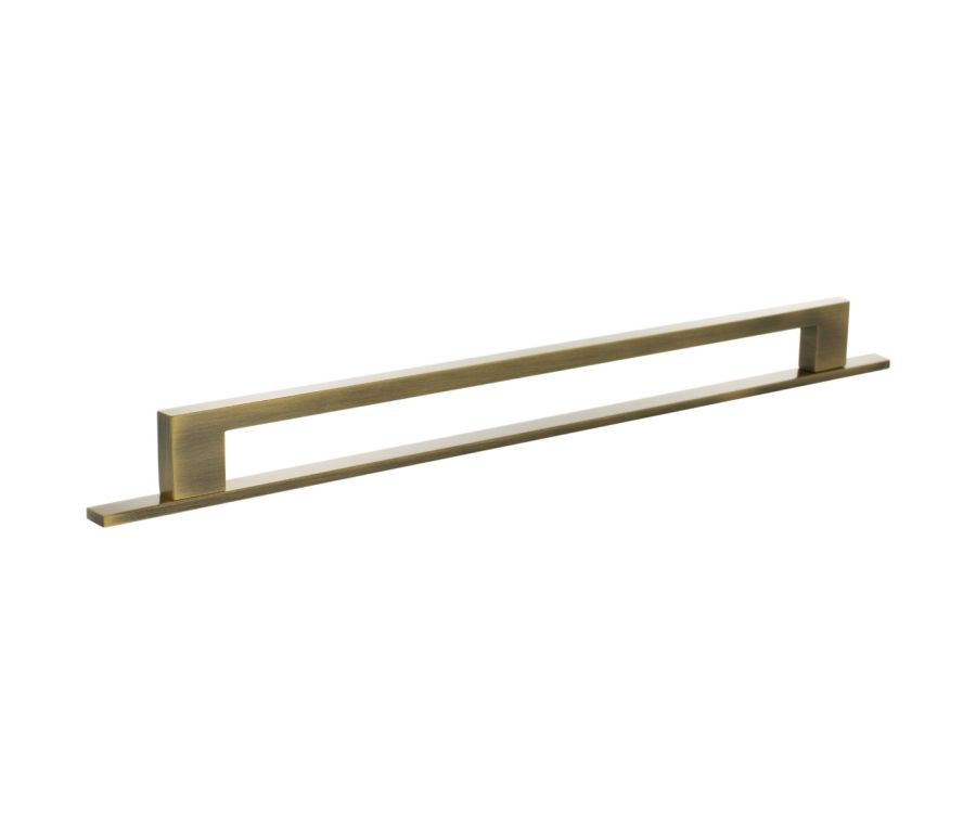 Empire Slim Cabinet Pull Handle on Plate 320mm - Antique Brass