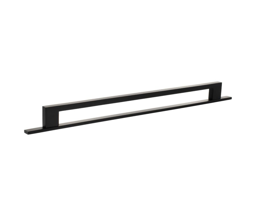 Empire Slim Cabinet Pull Handle on Plate 320mm - Matt Black