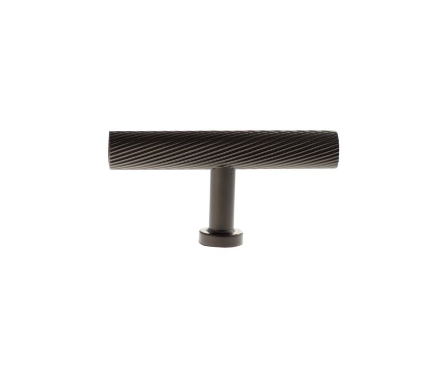 Urban Dark Bronze Paddington Spiral T Bar Cabinet Knob | MHCS1675UDB