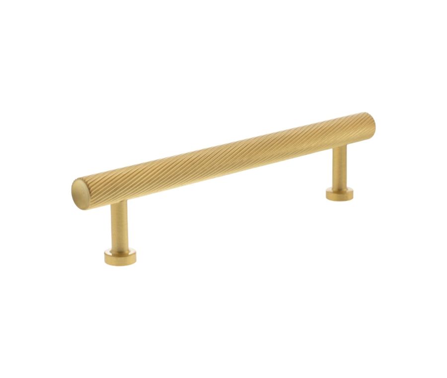 Satin Brass 128mm Paddington Spiral Cabinet Pull Handle | MHCS17128SB