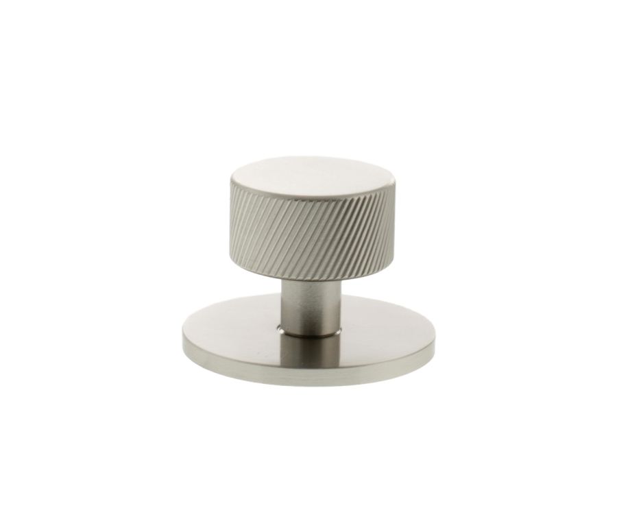 Paddington Spiral Round Cabinet Knob Handle on Plate - Satin Nickel