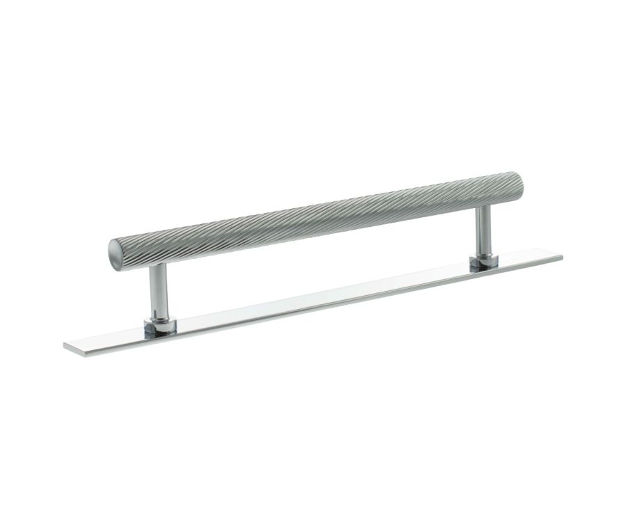 Paddington Spiral Cabinet Pull Handle on Plate 160mm - Polished Chrome