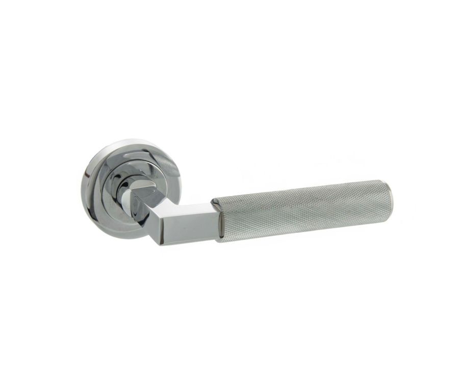 Set Millhouse Polished Chrome Cartwright Knurled Lever on rose | MHR200PC