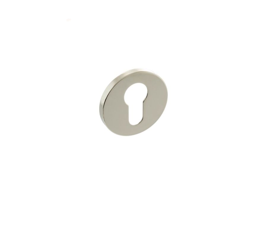 Millhouse Polished Nickel Euro Escutcheon on 5mm slimline rose | MHSREPN