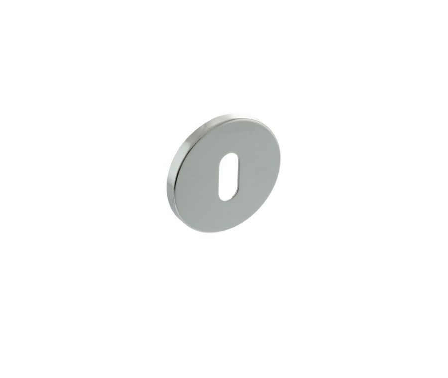 Millhouse Polished Nickel Key Escutcheon on 5mm slimline rose | MHSRKPN